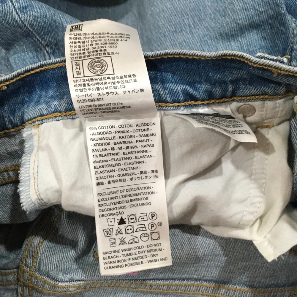 Levi's jeans Premium Womens W28 Wedgie Straight Leg Crop Denim Blue Button-fly - Picture 8 of 8